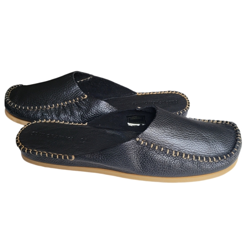NWOT Soul of Africa Black Nerina Khulani Glove Leather slip on loafers. Size 42